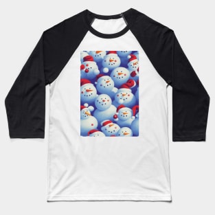 Christmas Seamless Pattern - Snowman #6 Baseball T-Shirt